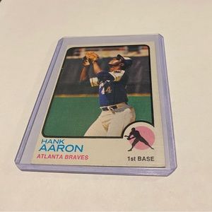 Hank Aaron 1973 Topps Baseball Card Hall of Fame inductee